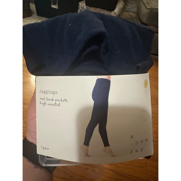 a new day Denim - A New Day Womens High Waisted Jeggings Dark Blue Stretch Leggings Small NWT